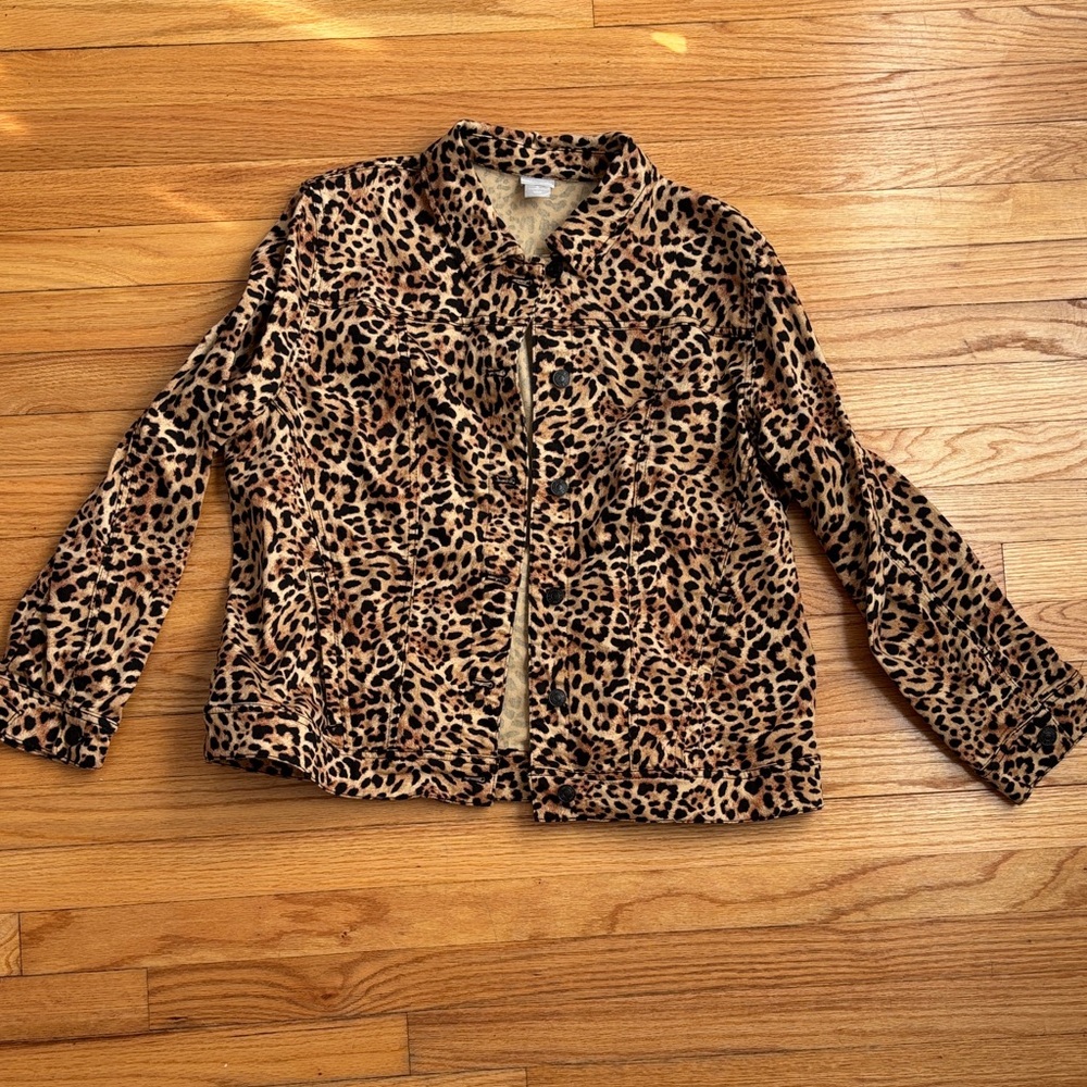 Chico's Animal Print Teddy Jacket